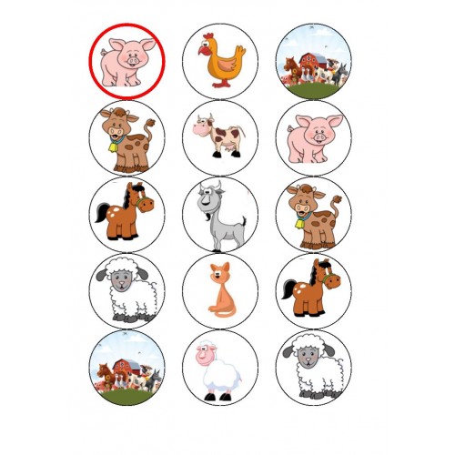 Cupcake Toppers Farm Animals